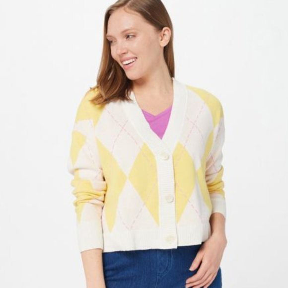 Isaac Mizrahi Sweaters - Isaac Mizrahi Live! Always Isaac Argyle | Citron